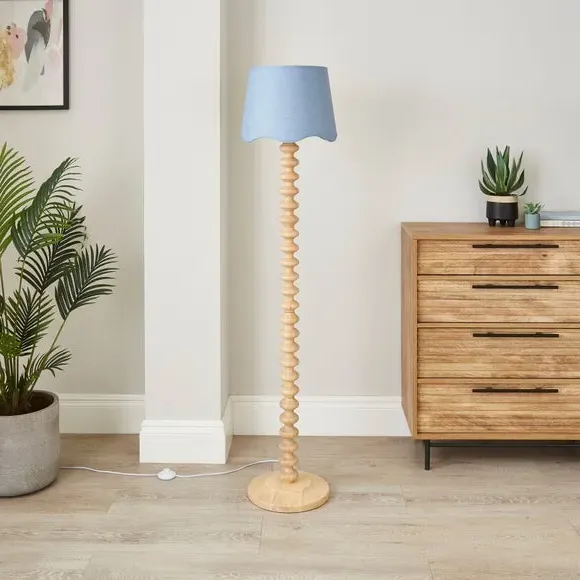 Scalloped Lamp Shade with Gimbal - Air, Linen