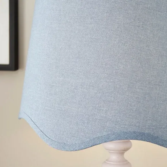 Scalloped Lamp Shade with Gimbal - Air, Linen