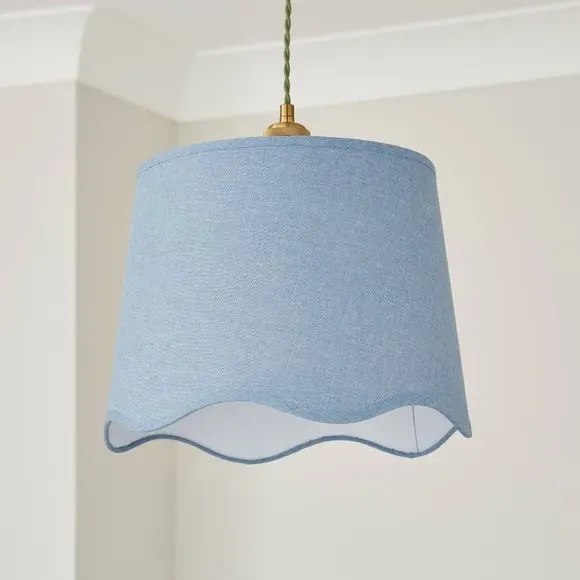 Scalloped Lamp Shade with Gimbal - Air, Linen