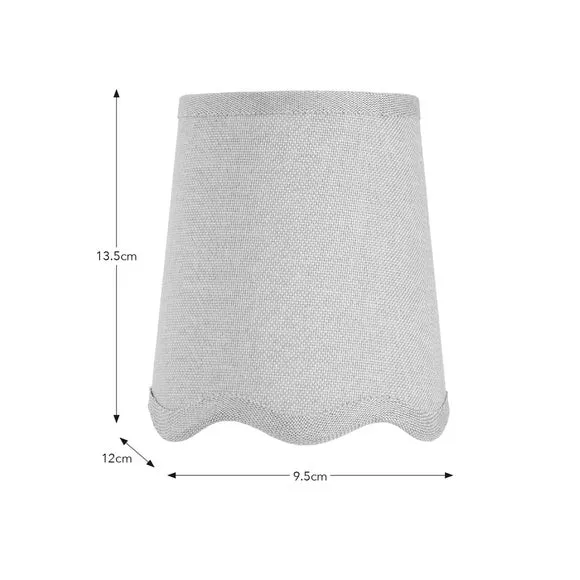 Scalloped Lamp Shade with Gimbal - Grey, Linen