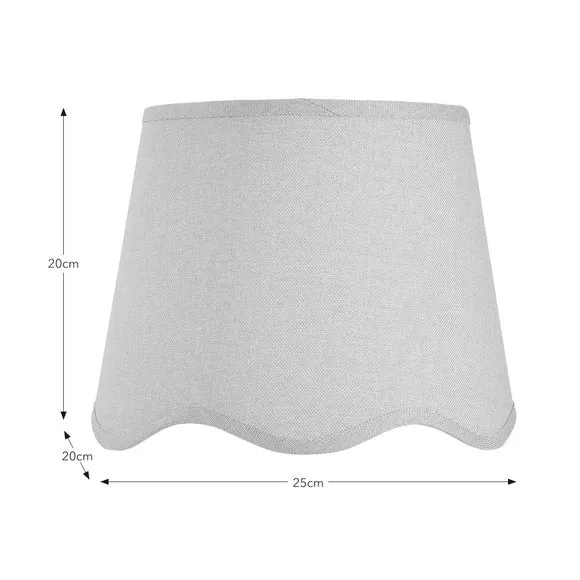 Scalloped Lamp Shade with Gimbal - Grey, Linen