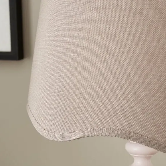 Scalloped Lamp Shade with Gimbal - Grey, Linen