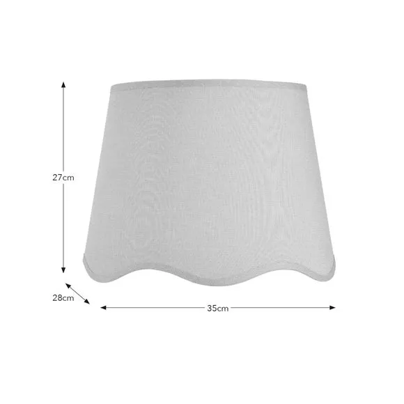 Scalloped Lamp Shade with Gimbal - Grey, Linen