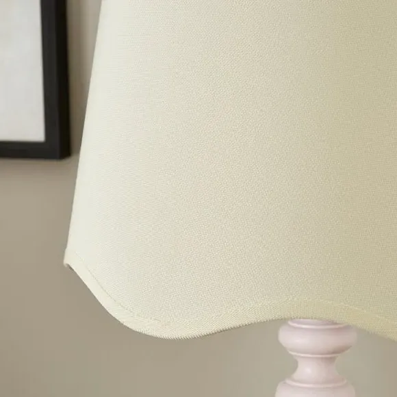 Scalloped Lamp Shade with Gimbal - Ivory, Linen