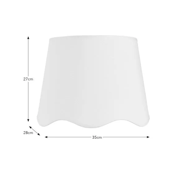Scalloped Lamp Shade with Gimbal - Ivory, Linen