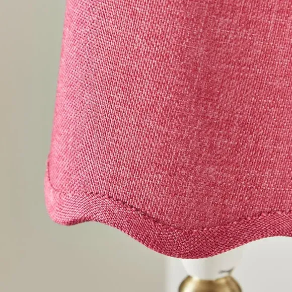 Scalloped Lamp Shade with Gimbal - Rhubarb, Linen