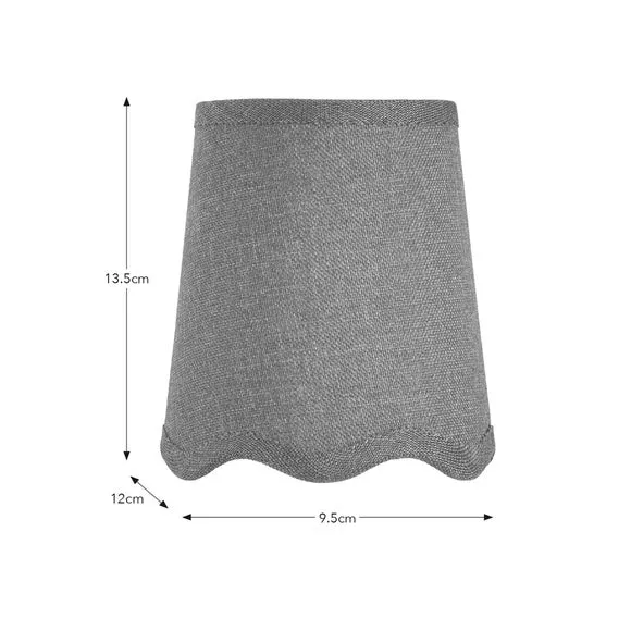 Scalloped Lamp Shade with Gimbal - Rhubarb, Linen