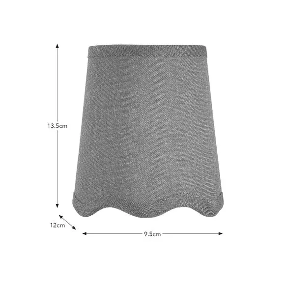 Scalloped Lamp Shade with Gimbal - Rhubarb, Linen