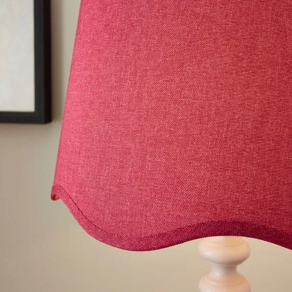 Scalloped Lamp Shade with Gimbal - Rhubarb, Linen