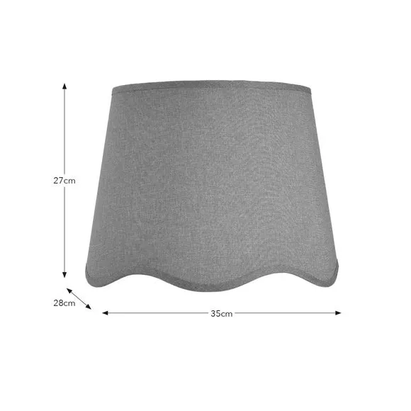 Scalloped Lamp Shade with Gimbal - Rhubarb, Linen