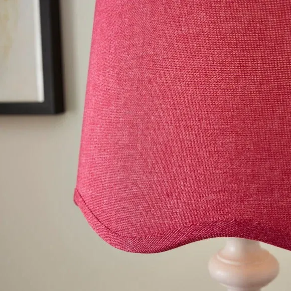 Scalloped Lamp Shade with Gimbal - Rhubarb, Linen