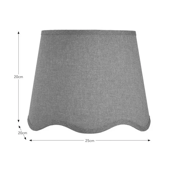 Scalloped Lamp Shade with Gimbal - Rhubarb, Linen