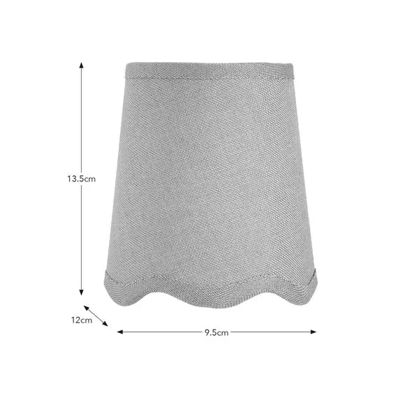 Scalloped Lamp Shade with Gimbal - Sage, Linen