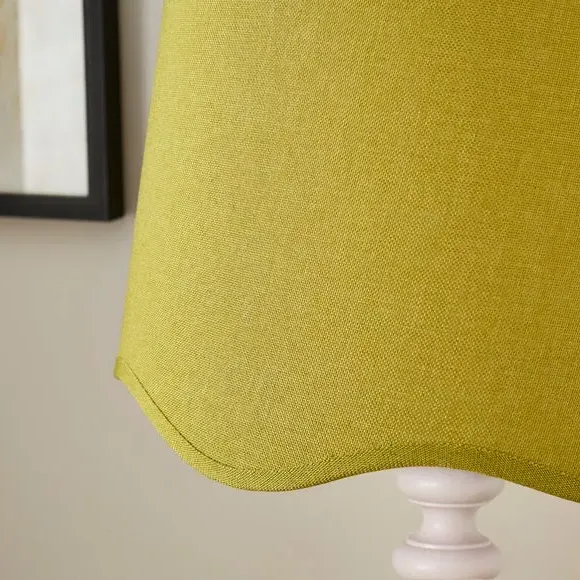 Scalloped Lamp Shade with Gimbal - Sage, Linen