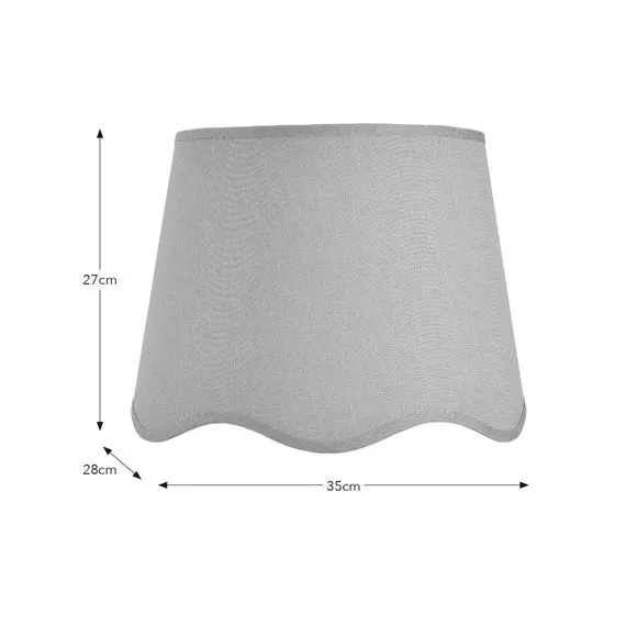 Scalloped Lamp Shade with Gimbal - Sage, Linen
