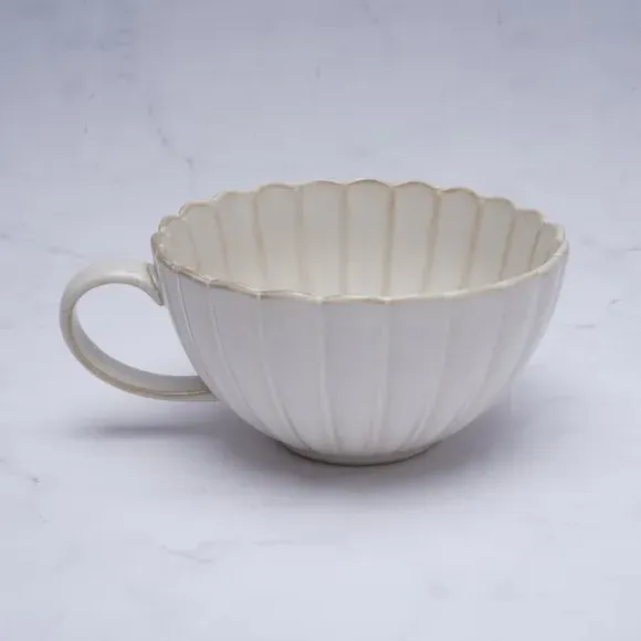 Scalloped Mug - Natural, Stoneware image
