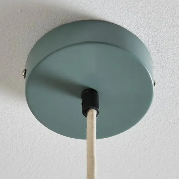 Scalloped Pendant Light - Green, Metal