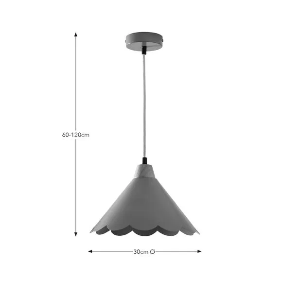 Scalloped Pendant Light - Green, Metal