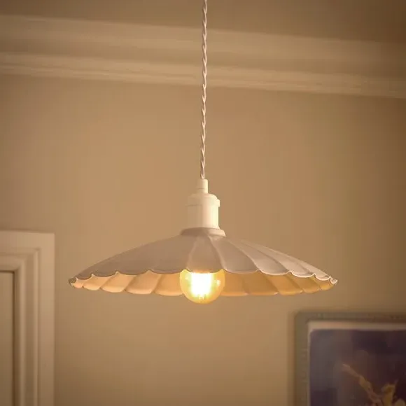 Scalloped Pendant Shade Easy Fit - Lilac, Metal