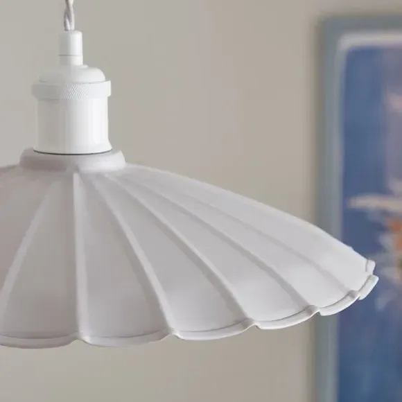 Scalloped Pendant Shade Easy Fit - Lilac, Metal