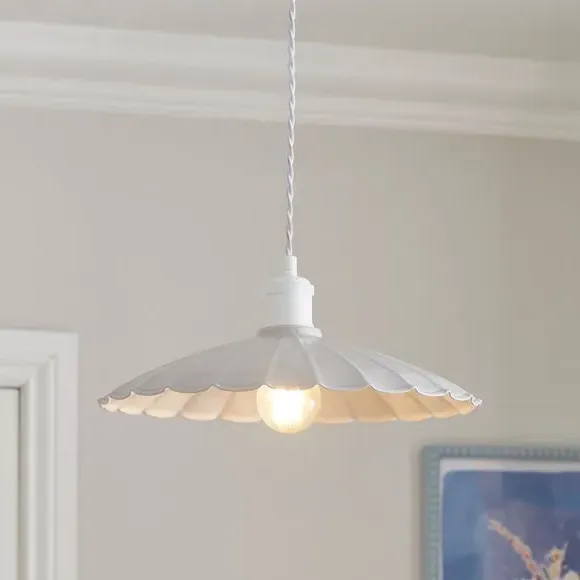 Scalloped Pendant Shade Easy Fit - Lilac, Metal image
