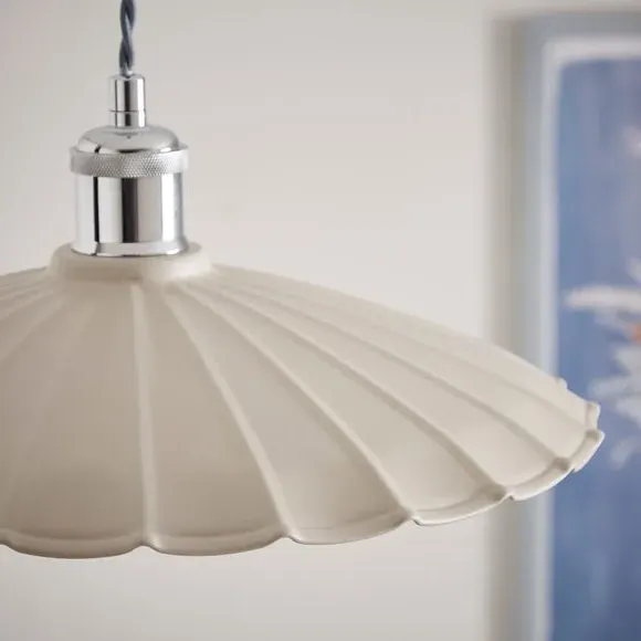 Scalloped Pendant Shade Easy Fit - Natural, Metal