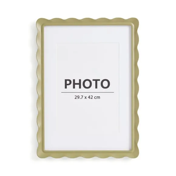 Scalloped Photo Frame - Soft Olive