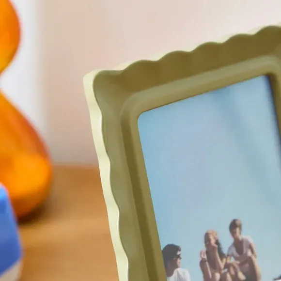 Scalloped Photo Frame - Soft Olive