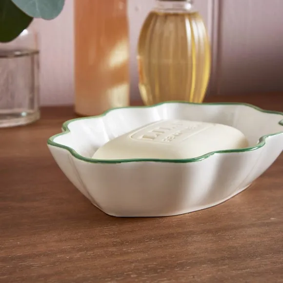 Scalloped Soap Dish - White, Ceramic