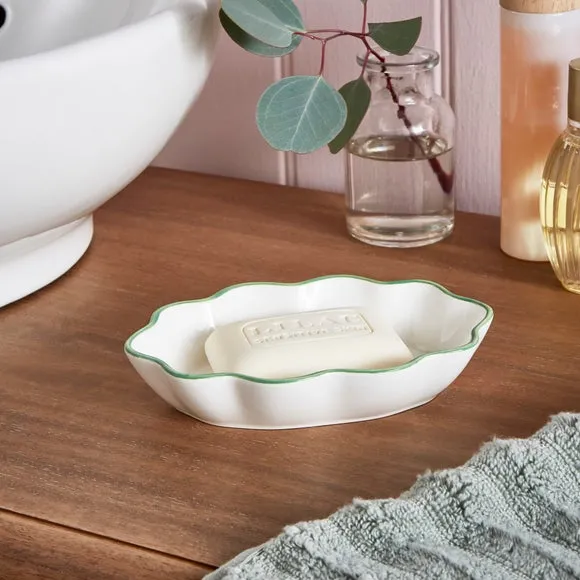 Scalloped Soap Dish - White, Ceramic image