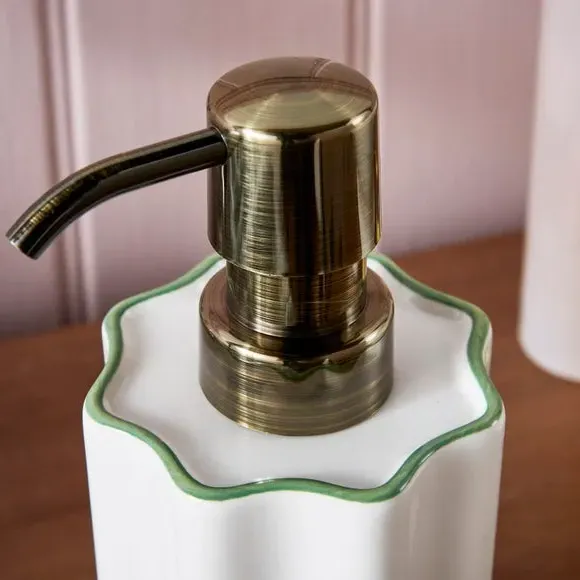 Scalloped Soap Dispenser - White, Ceramic
