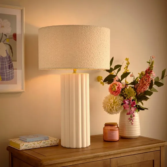 Scalloped Table Lamp Base - White, Ceramic