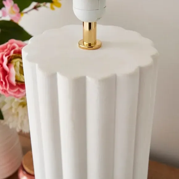 Scalloped Table Lamp Base - White, Ceramic
