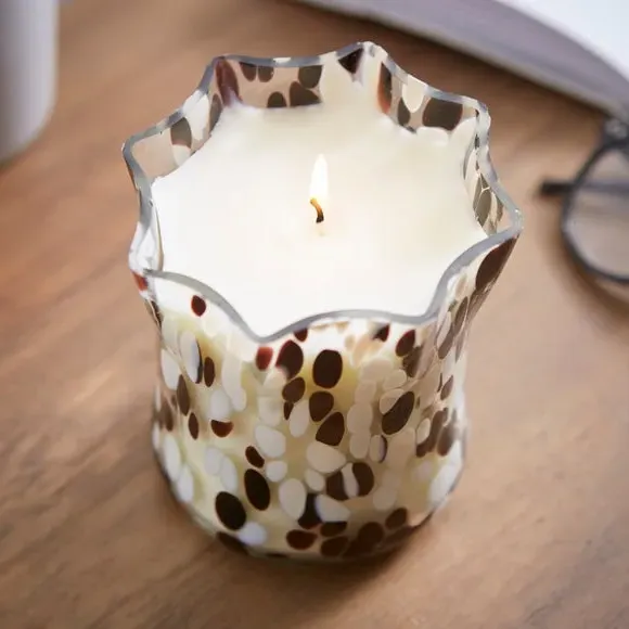 Scented Candle with Confetti Holder - Black, Glass