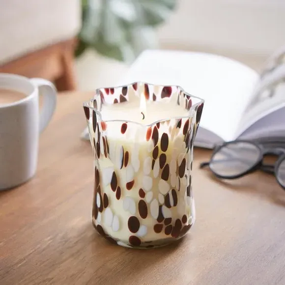 Scented Candle with Confetti Holder - Black, Glass image