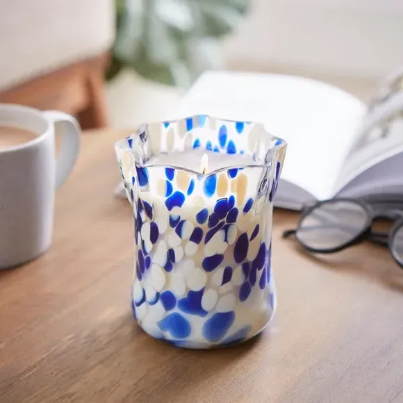 Scented Candle with Glass Holder - Blue, Glass image