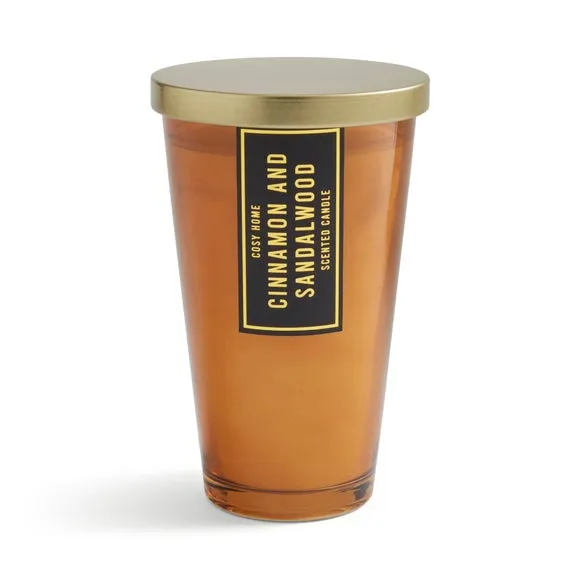 Scented Candle with Lid - Amber, Glass