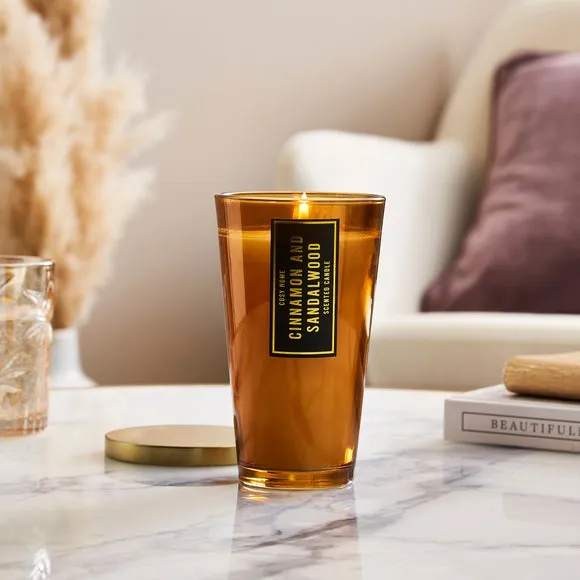 Scented Candle with Lid - Amber, Glass image