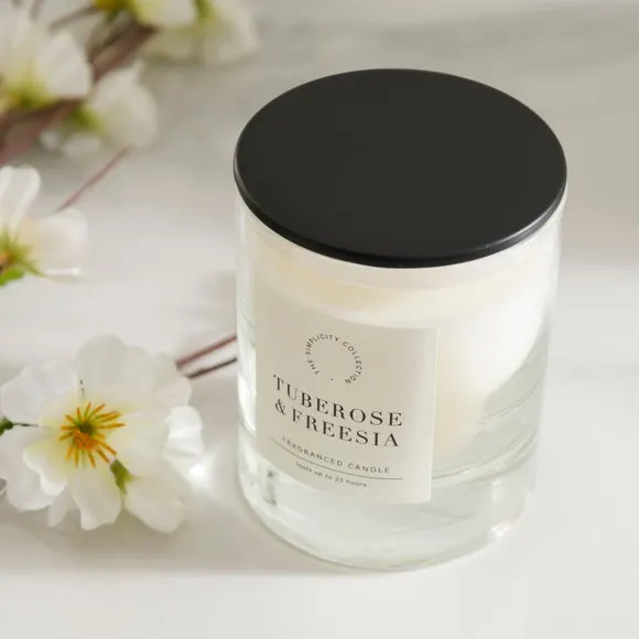 Scented Candle with Ribbed Glass - Clear