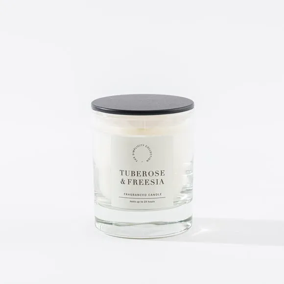 Scented Candle with Ribbed Glass - Clear