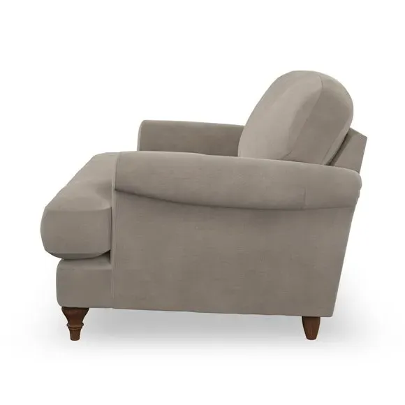 Scroll Arm Armchair with Springs - Mushroom