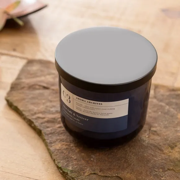 Sea Salt Vetiver Scented Candle - Blue