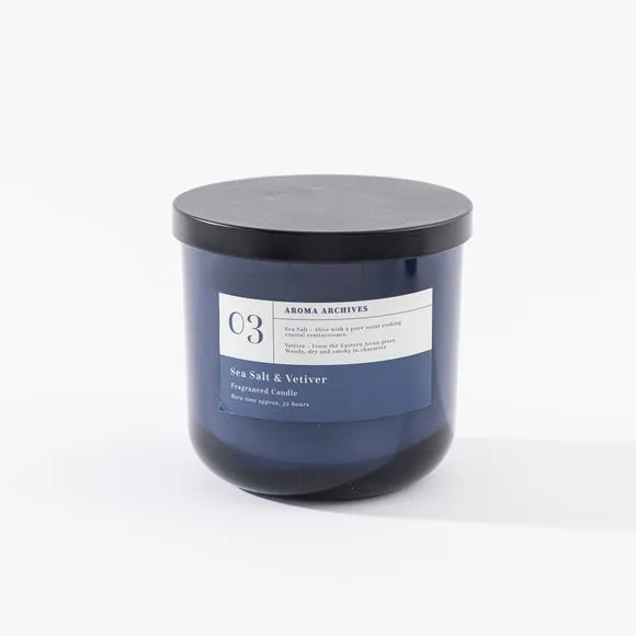 Sea Salt Vetiver Scented Candle - Blue