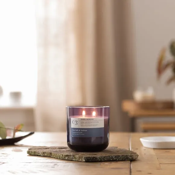 Sea Salt Vetiver Scented Candle - Blue image