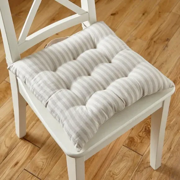 Seat Pad with Button Ties - Natural, Cotton image