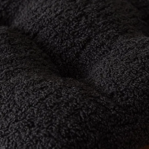 Seat Pad with Ties - Black, Faux Shearling