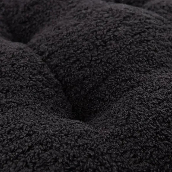 Seat Pad with Ties - Black, Faux Shearling