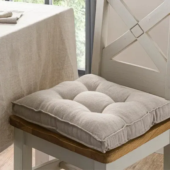 Seat Pad with Ties - Natural, Linen image