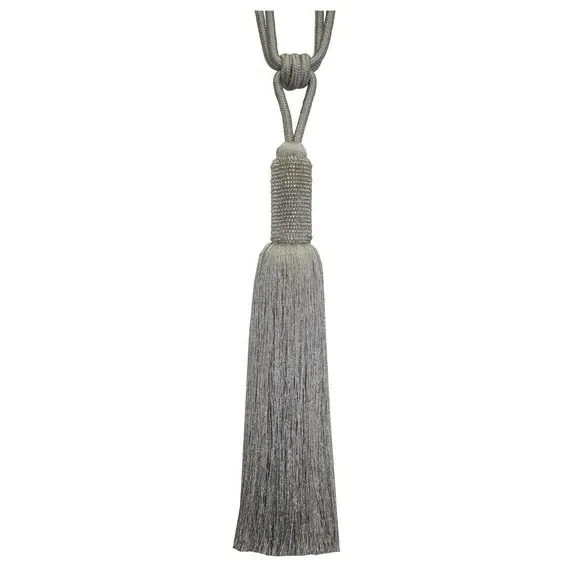 Seed Bead Curtain Tieback - Platinum, Glass image