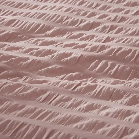 Seersucker Duvet Cover Set - Blush, Cotton
